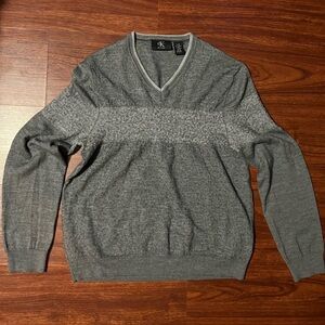 CK Calvin Klein gray V neck wool Sweater L